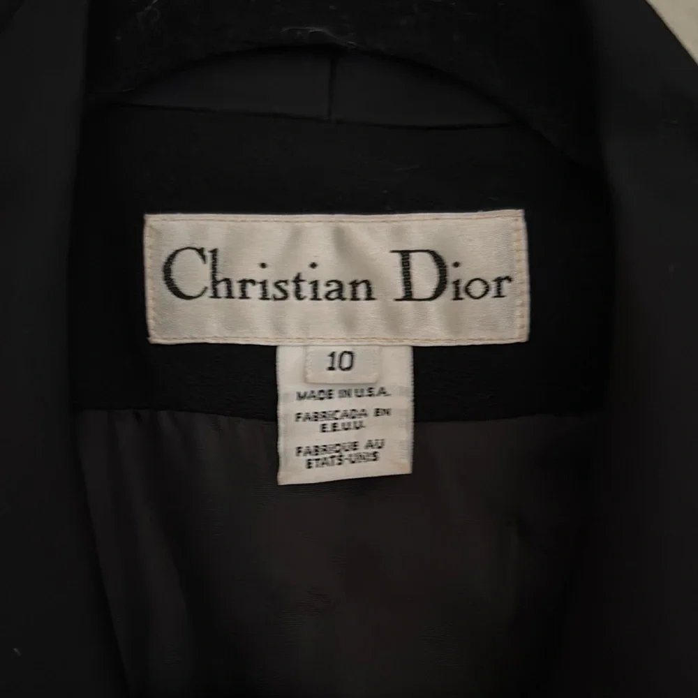 Christian Dior Black Women's Tuxedo Jacket Vintage Wool